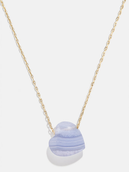 Sterling Silver Blue Lace Agate Necklace | PlayHardLookDope